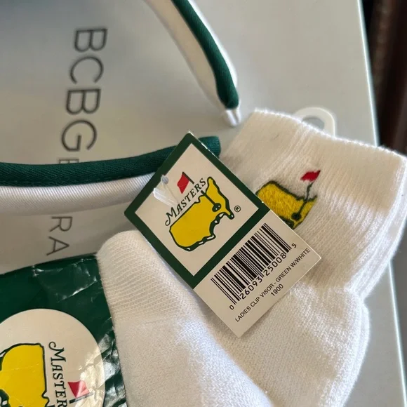 Masters Golf Visor & White Socks with Green and Yellow Accents - Picture 2 of 2